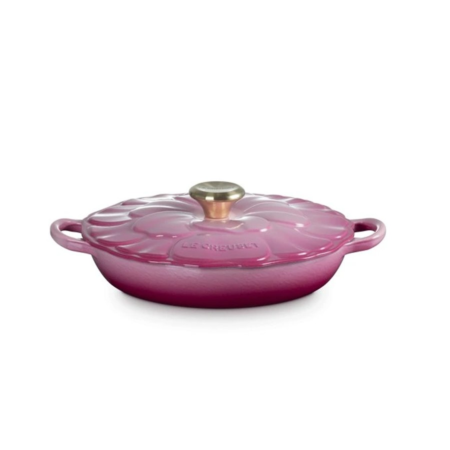 product image Le Creuset Petal Rd. Braiser Berry 26 cm Gold Knob