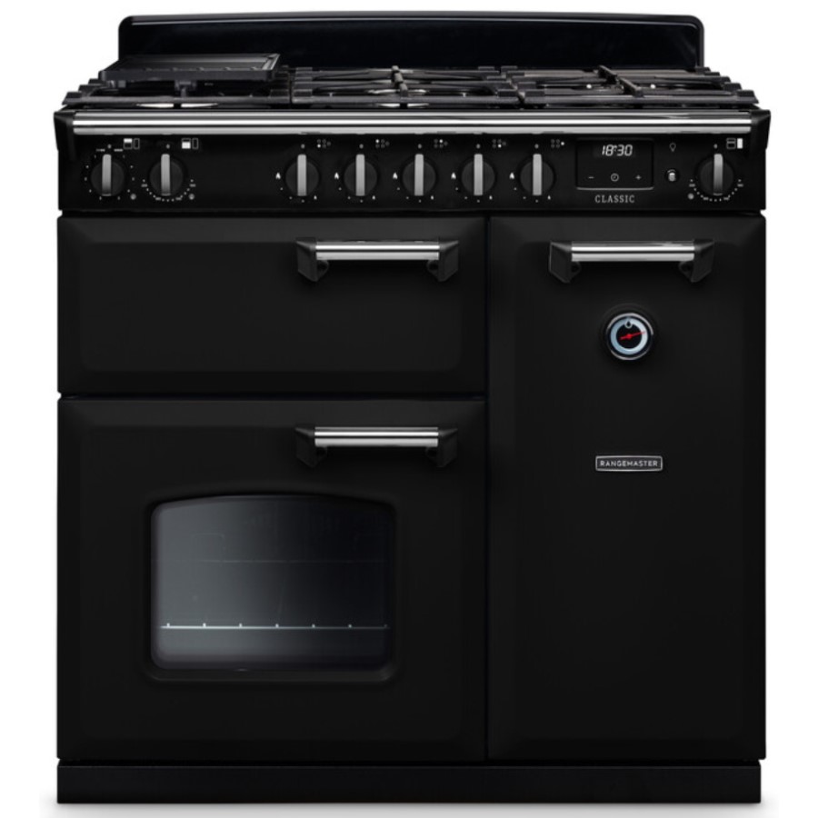 product image RangeM Classic Dual Fuel Blk/Chrome 90cm H 89.50 / 93.50 cm x W 90.00 cm x D 61.70 cm