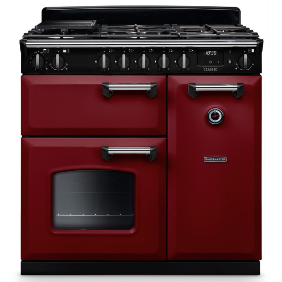 product image RangeM Dual Fuel Bordeaux/Chr. 100 cm H 89.50 / 93.50 cm x W 99.40 cm x D 61.70 cm