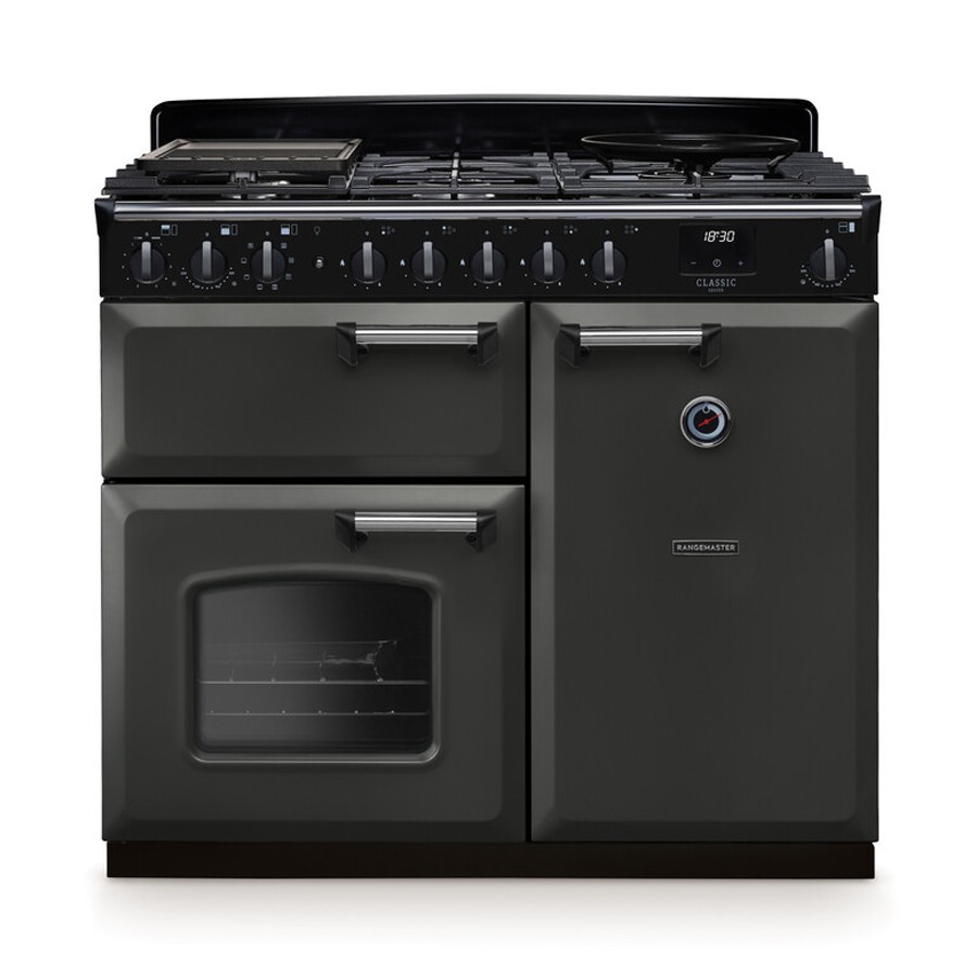 product image RangeM Dual Fuel Slate/Chrome 100 cm H 89.50 / 93.50 cm x W 94.40 cm x D 61.70 cm