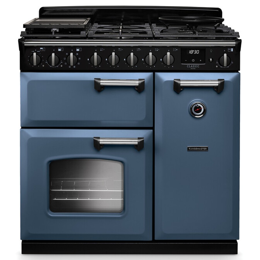 product image RangeM Dual Fuel Blue/Chrome 90 cm H 89.50 / 93.50 cm x D 61.70 cm x W 90.00 cm