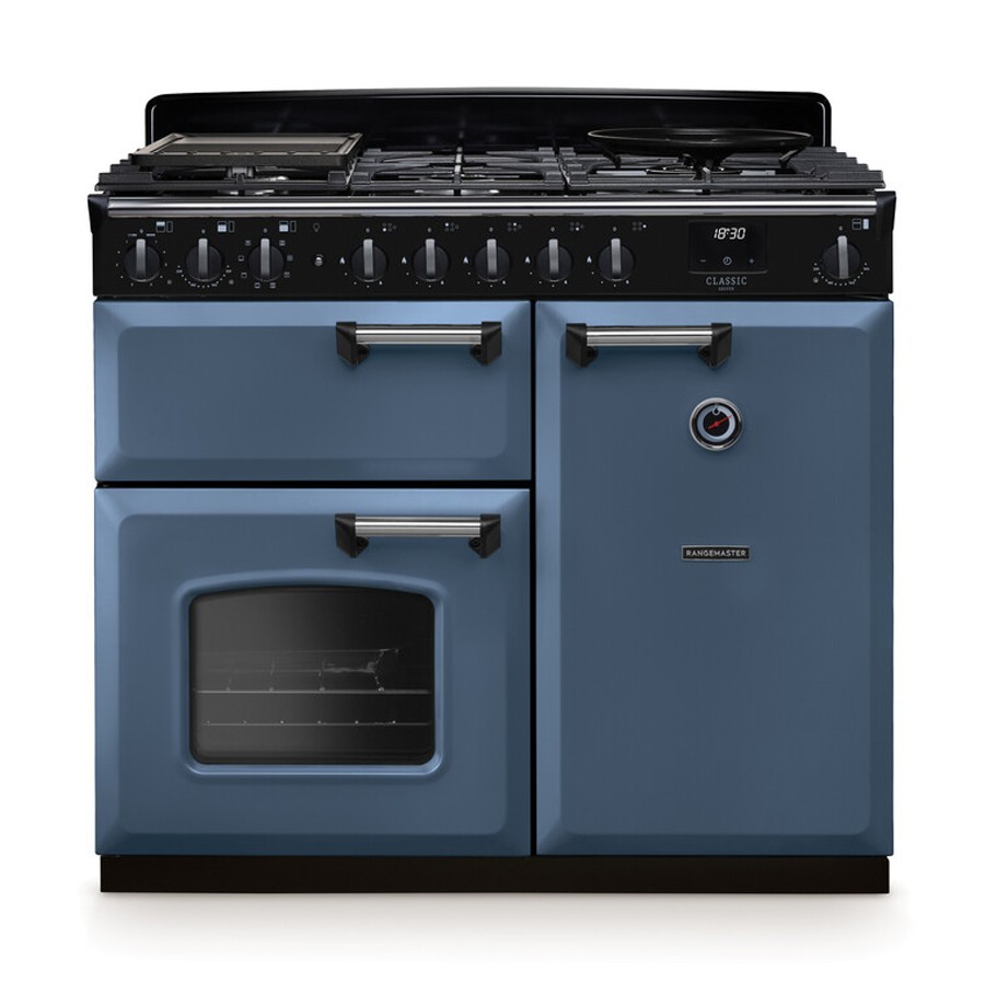 product image RangeM Dual Fuel Blue/Chrome 100 cm H 89.50 / 93.50 cm x W 99.40 cm x D 66.60 cm