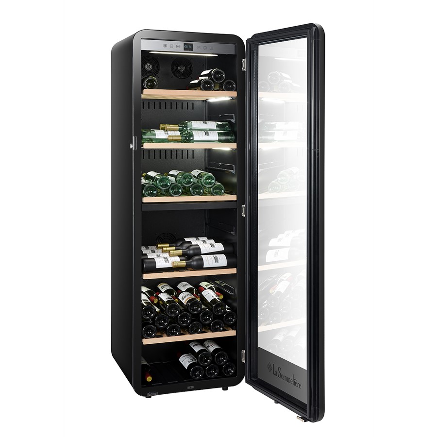 product image Sommeliere Wine Cellar 181 Bottles Blk H 177cm x W 55.5cm x D 58cm