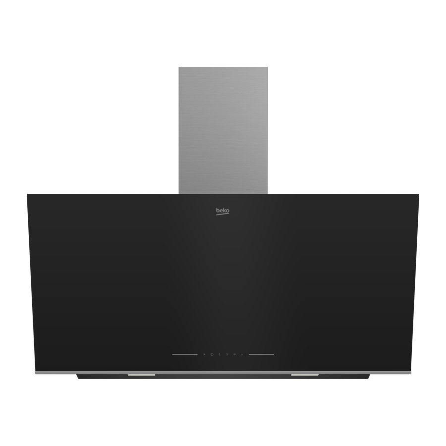 product image Beko Hood Slanting Glass Smoke Trap Blk. H 113.8cm x W 89.5cm x D 41.9cm