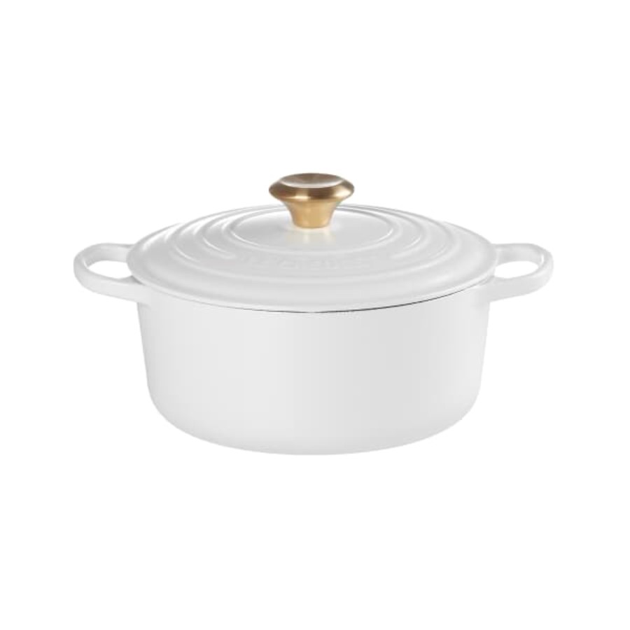 product image Le Creuset Round Casserole White 24 cm Gold Knob